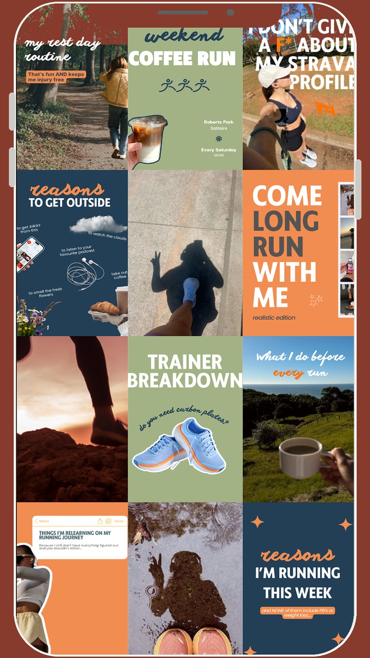 Instagram grid design for a running coach by The Sunshine Studio